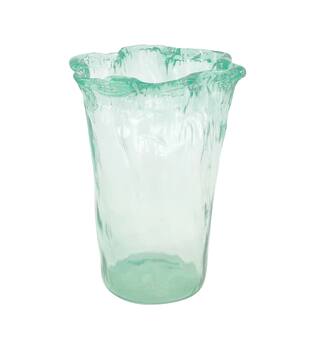 Vase round recycled glass 18x18x25cm - Transparent