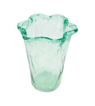 Vase round recycled glass 18x18x25cm