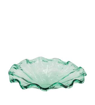 Plate round recycled glass 32x32x9cm - Transparent