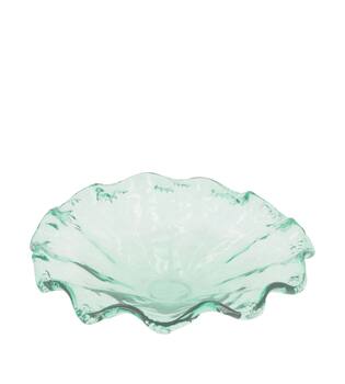 Plate round recycled glass 32x32x9cm - Transparent