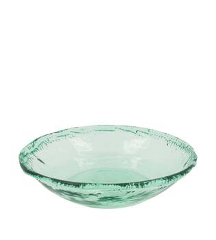 Plate round recycled glass 33x33x8cm - Transparent
