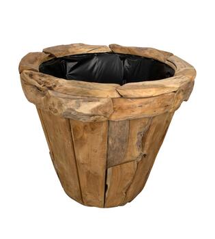 Planter teak wood with plastic 58x58x52cm