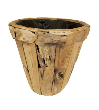 Planter teak wood with plastic 78x78x72cm
