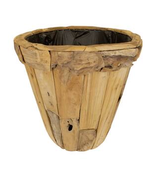 Planter teak wood with plastic 78x78x72cm