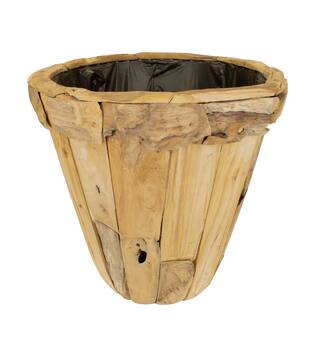 Planter teak wood with plastic 78x78x72cm