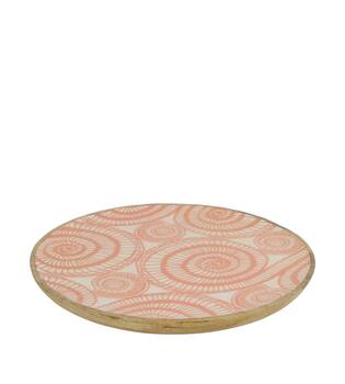 Tray shell print mango wood 28x28x2.5cm - Multi