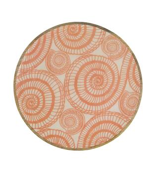 Tray shell print mango wood 28x28x2.5cm - Multi