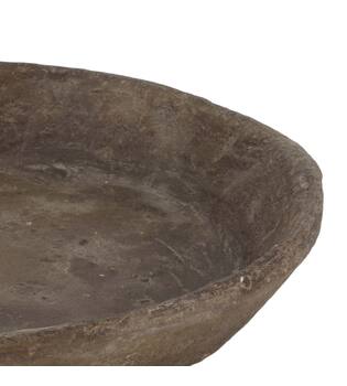 Plate round paper mache 28x28x5cm - Brown