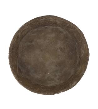 Plate round paper mache 28x28x5cm - Brown