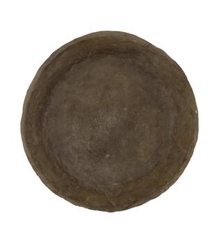 Plate round paper mache 38x38x8cm - Brown