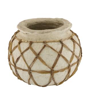 Planter round paper mache 26x26x23cm