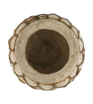 Planter round paper mache 26x26x23cm