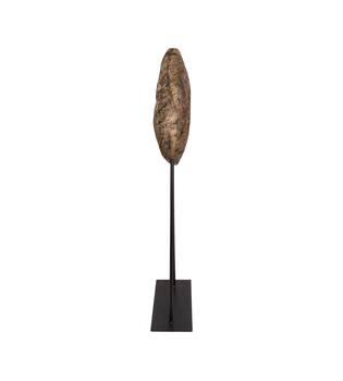 Statue round reclaimed wood vintage 46x20x120cm - Brown