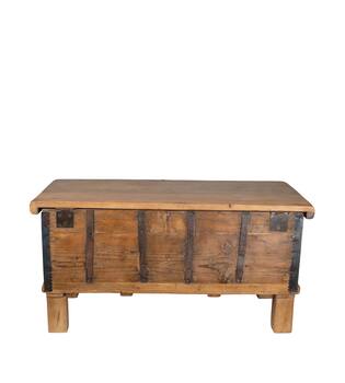 Box rectangular reclaimed wood vintage 70x40x40cm - Natural