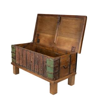 Box rectangular reclaimed wood vintage 70x40x40cm - Natural