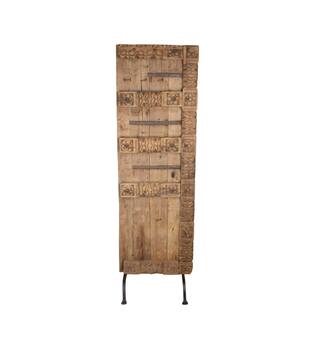 Door rectangular reclaimed wood vintage 42x47x190cm - Cream