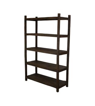 Cabinet rectangular reclaimed wood 120x45x180cm - Brown