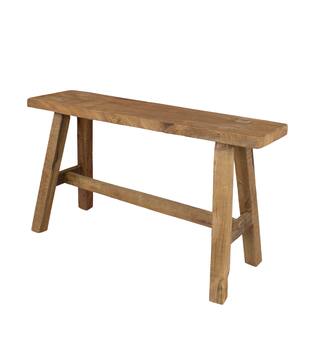 Stool rectangular reclaimed wood 78x20x45cm - Natural