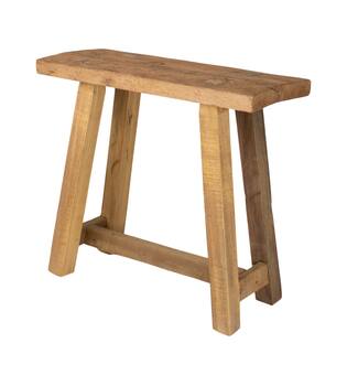 Stool rectangular reclaimed wood 50x20x45cm - Natural