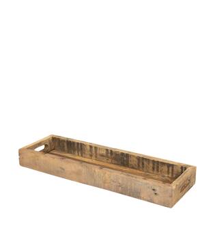 Tray rectangular reclaimed wood 58x18x6.5cm - Natural