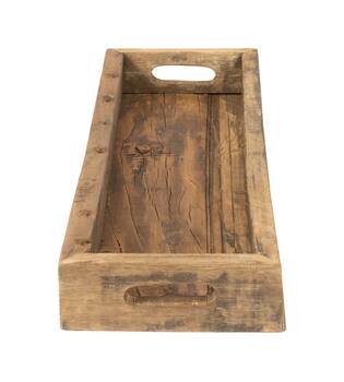 Tray rectangular reclaimed wood 58x18x6.5cm