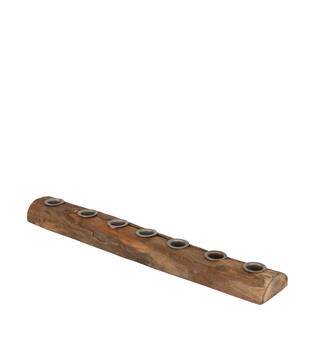 Dinnercandle holder reclaimed wood vintage 46x7x3cm - Natural