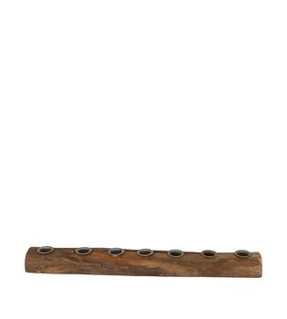 Dinnercandle holder reclaimed wood vintage 46x7x3cm - Natural