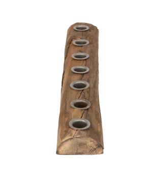 Dinnercandle holder reclaimed wood vintage 46x7x3cm - Natural