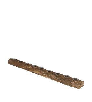 Dinnercandle holder reclaimed wood vintage 58x4x3cm - Natural