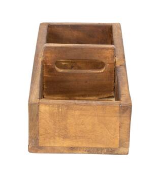 Tray reclaimed wood 37x14x9.5cm - Brown