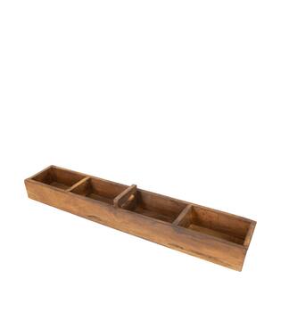 Tray reclaimed wood 76x14x9.5cm - Brown