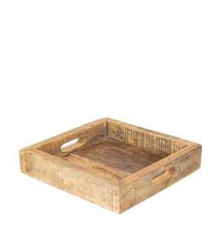 Tray reclaimed wood 28x28x6cm