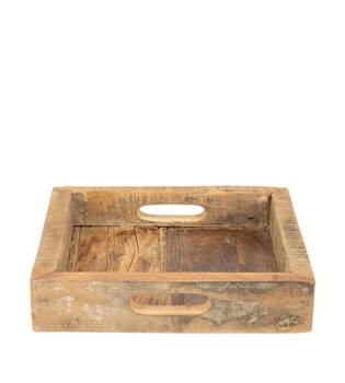 Tray reclaimed wood 28x28x6cm