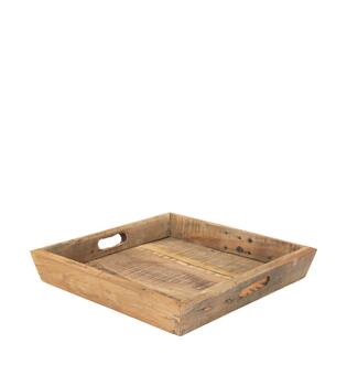 Tray reclaimed wood 38x38x7cm - Natural