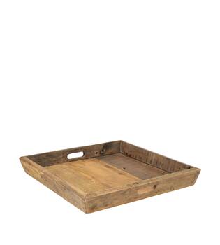 Tray reclaimed wood 46x46x7cm - Natural