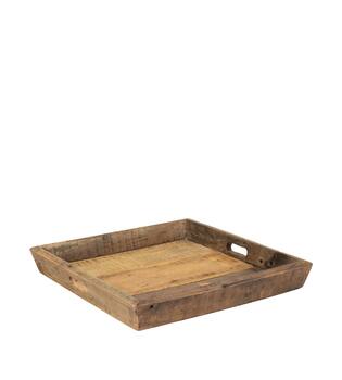 Tray reclaimed wood 46x46x7cm - Natural