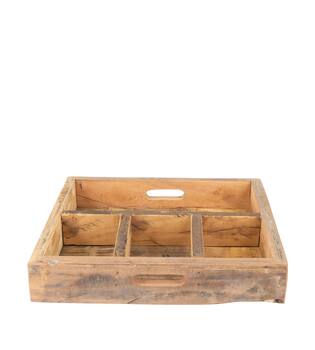 Tray reclaimed wood vintage 38x38x7cm