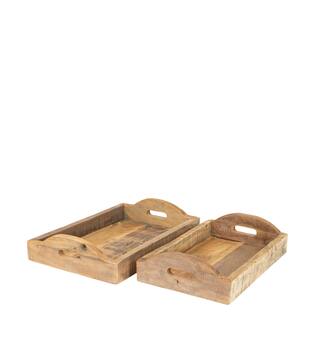 Tray reclaimed wood vintage 47x31x6cm S2 - Natural
