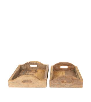 Tray reclaimed wood vintage 47x31x6cm S2 - Natural