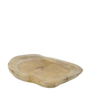 Tray organic teak wood 28x18x2.5cm - Natural