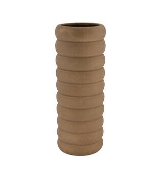 Vase round ceramic 9.5x9.5x25cm - Brown