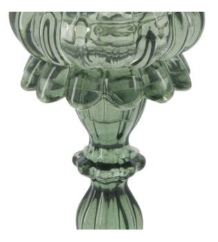 Tealight holder glass 9.5x9.5x26.5cm - Green