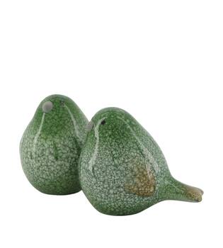Bird terracotta 9.5x13.5x12cm  - Green
