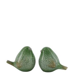 Bird terracotta 9.5x13.5x12cm  - Green