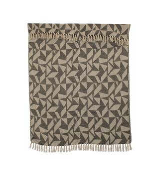 Plaid geometric print cotton 150x125x2cm