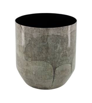 Planter leaf metal 22x22x22.5cm  - Grey