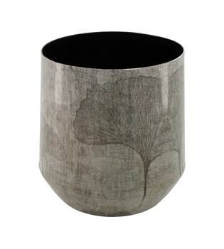 Planter leaf metal 22x22x22.5cm  - Grey