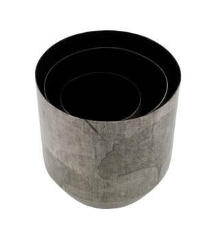 Planter leaf metal 22x22x22.5cm  - Grey