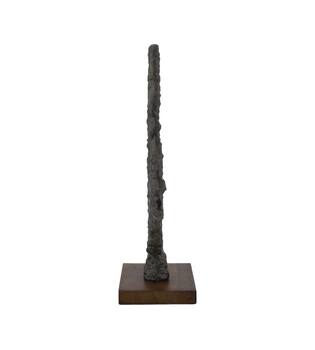 Statue with mango wood base aluminium 19x9x30cm - Brown