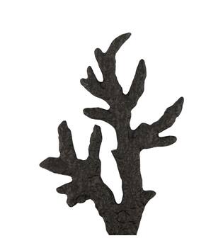 Statue with mango wood base aluminium 19x9x30cm - Brown